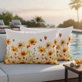 thumbnail image 2 of Outdoor Pillow Cover Sunflower Butterfly Set of 2 Waterproof Throw Pillowcases Retro Spring Decorative Patio Furniture Pillows for Couch Garden Indoor & Outdoor Use, 2 of 9