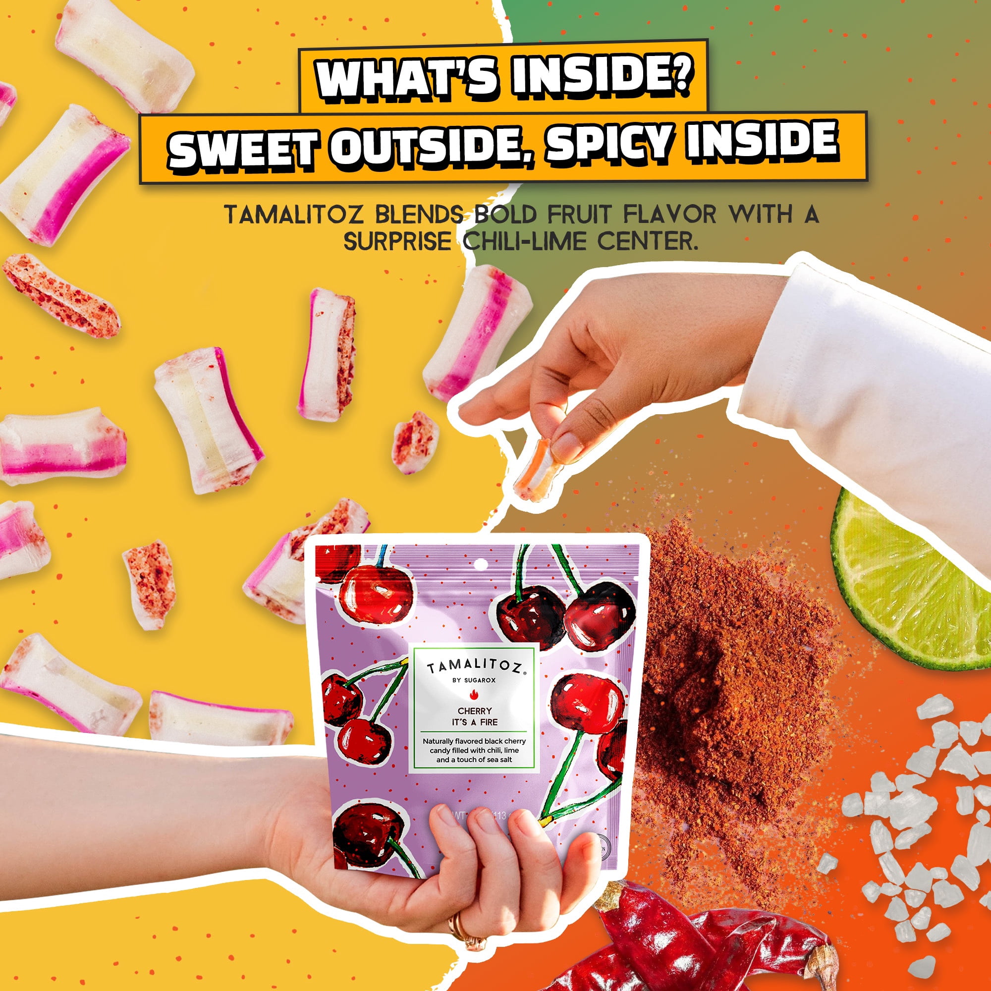 Tamalitoz Variety 10 Bags – Fruity Mexican Hard Candy with Chili Lime Sea Salt Center – Handcrafted Bold Flavors, Gluten-Free, Kosher, No Artificial Colors, 4oz Each Bag