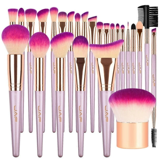 26pcs Makeup Brush Set Professional Kabuki Full Face Contour Brush Set Pink Complete Vegan Brush Kit, Soft Make Pretty Cute Rose Gold Cosmetic brush P