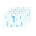 thumbnail image 4 of MKHERT Watercolor Seahorse Sea Life in Blue Chevron Design Placemats Table Mats for Dining Room Kitchen Table Decoration 12x18 inch,Set of 4, 4 of 4