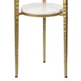 thumbnail image 5 of JONATHAN Y Seraphina 24.75" Industrial 2-Tier Metal Frame Drink Table and Decorative End Table with White Marble Round Top, Gold/White, END3004B, 5 of 5