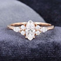 Jewelerix Marquise Cut Ring 2.50 CT Moissanite Diamond Engagement Ring Luxurious Proposal Comfort Fit Forever one Her Birthday Gift Ring