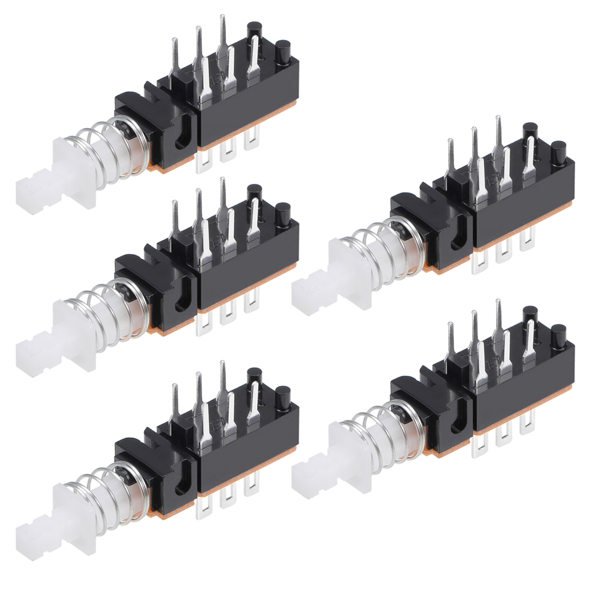 CYT1105 Qianxin Cylewet 6Pcs AC 2A 250V/5A 120V 6mm 6 Pins Momentary Push Button Switch DPDT No NC Pack of 6