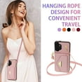 thumbnail image 5 of Phone Case for Samsung Galaxy A13 4G/5G Wallet Cell Cover with Credit Card Holder Slot Stand Shoulder Purse Crossbody Strap Long Lanyard Leather A04s M13 G5 A 13 LTE 13A 2022 Women Girl Pink, 5 of 13