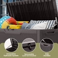 thumbnail image 5 of Uforic Lockable 100 Gallon Resin Deck Box, Heavy-Duty Weather Resistant Outdoor Storage Chest, Versatile Storage Solution for Patio Accessories and Daily Essentials,Dark Brown, 5 of 6