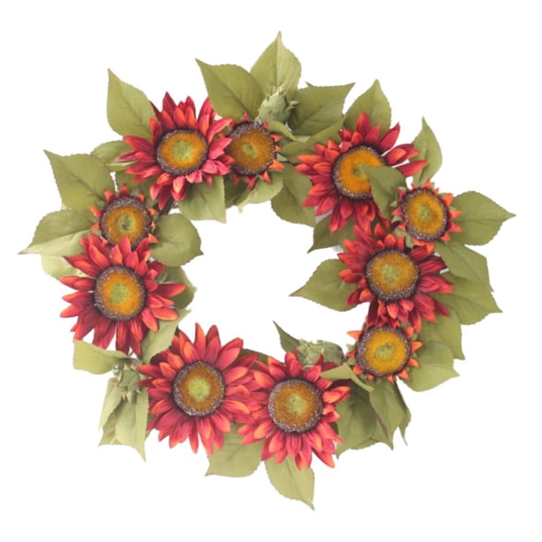 hecha , de girasol de simulación artificial, adornos de puerta para decoración s en hogar (7 pulgada rojo Yotijar Guirnalda de guirnalda de pared de puerta delantera