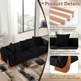 thumbnail image 4 of Aukfa Modern Sofa Couch with Curved Wood Legs, 84" Upholstered 3-Seater Sofa for Living Room, 26" Extra Deep Seat, 5 Pillows, Black, 4 of 9