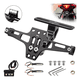 thumbnail image 3 of Soporte Placa Universal Para Moto Ajustable Con Luces Led Belug, Negro, 3 of 5