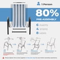 thumbnail image 5 of FUNDAZE Outdoor Dining Chairs Set of 4, Patio Dining Chair Stackable Armrest Patio Chairs Space Saving for Garden Backyard Deck, Blue Stripe, 5 of 8