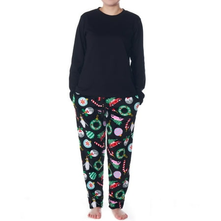 

Alpine Swiss Womens Pajama Set PJ Long Sleeve Top Fleece Pants Lounge Sleepwear