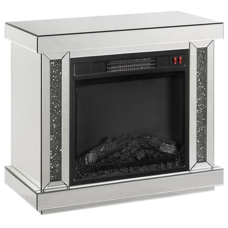 Bowery Hill LED Electric Fireplace in Mirrored and Faux Diamonds