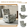 thumbnail image 6 of Fabric Manual Swivel Recliner Nursery Armchair Nailhead Trims Bedroom Home Living Room Jeacobean, 6 of 8