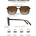 thumbnail image 3 of Fozono Square Aviator Sunglasses for Women Men, Retro Trendy Shades with UV Protection, 3 of 6