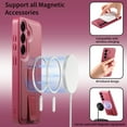 thumbnail image 6 of for Samsung Galaxy S25 Plus Magnetic Phone Case with Wristband, Magnetic Case [Support Wireless Charging] PU Leather Hard PC Slim Shockproof Protective Cover for Samsung Galaxy S25 Plus, Red, 6 of 9