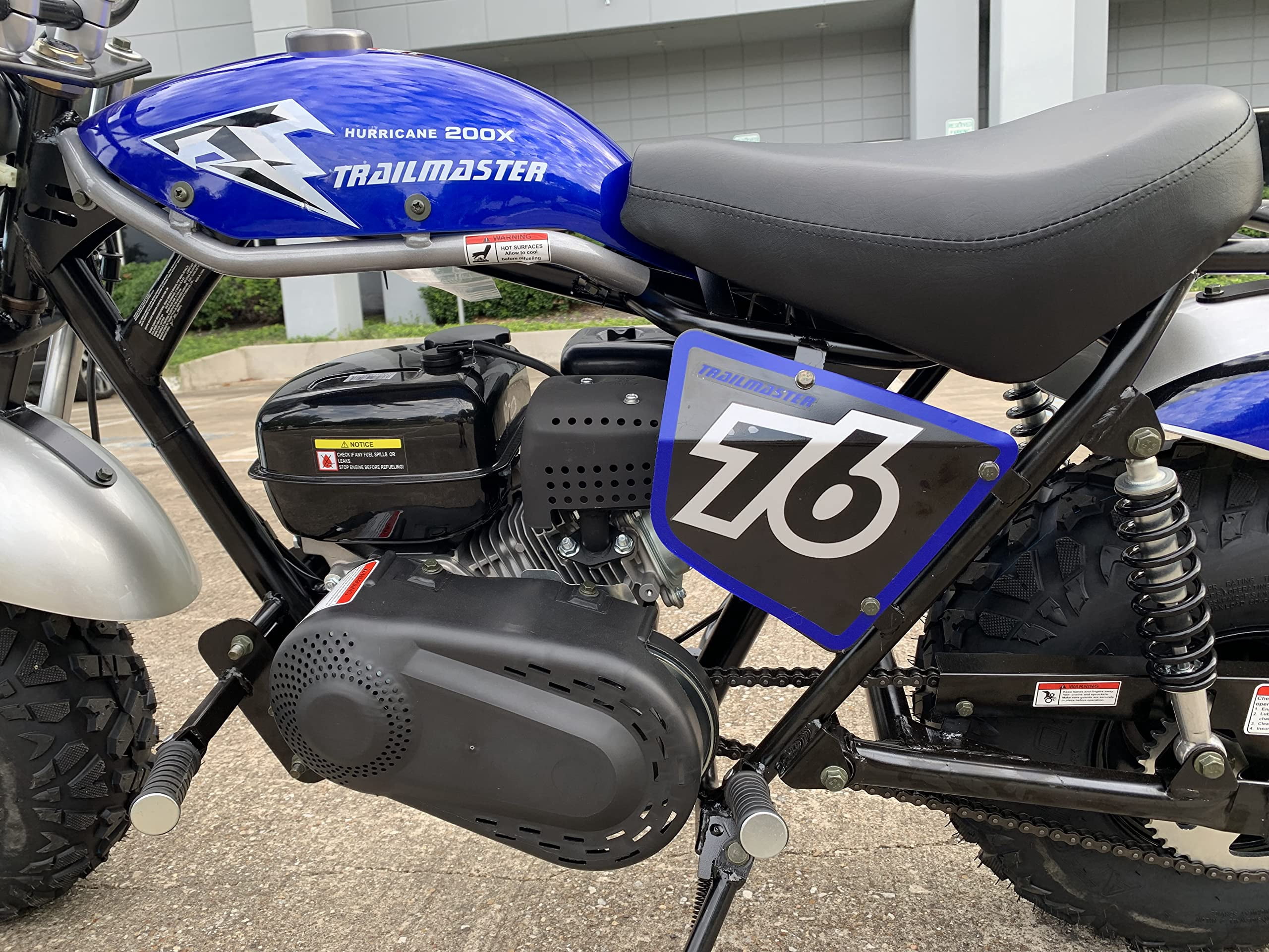 Trailmaster Mini Bike mb 200X Hurricane All New with Front and Rear Brakes, 196cc (Blue)