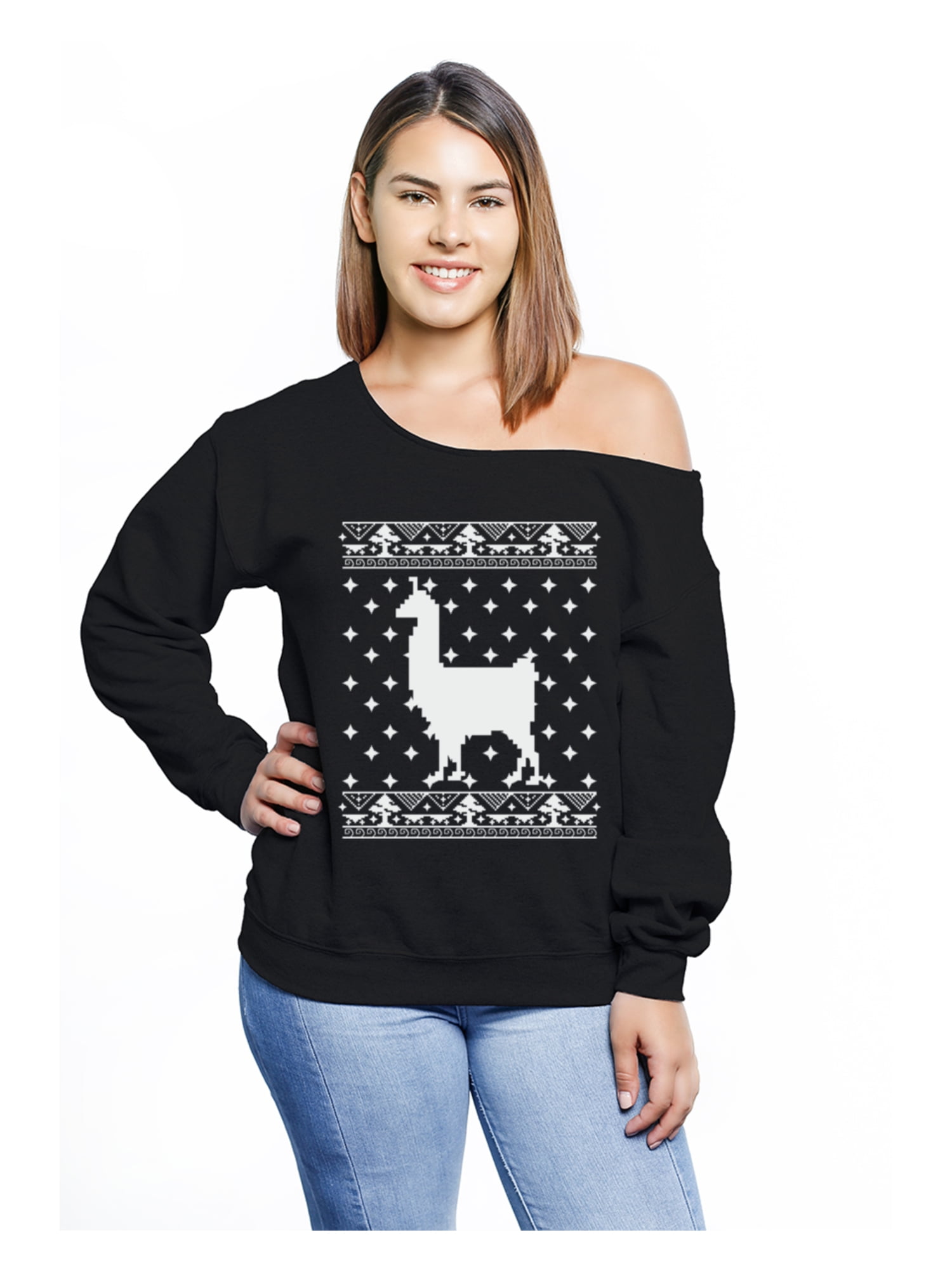 plus size llama christmas sweater