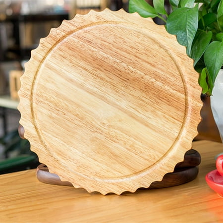 

Round Wood Chopping Board for Meat Rubber Wooden Chopping Board Food Serving Board Kitchen Trays 28cm/1