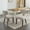 Beige Upholstered Low, variant on Set of 2 Mid Century Modern Dining Chairs, Modern Wooden Dining Chairs, Farmhouse Linen Fabric Upholstered Accent Chair with Curved Backrest, Copper Nails around, Kitchen Chairs with Hardwood Frame
