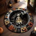 thumbnail image 3 of Halloween Rug,Spooky Broken Doll Pattern 3D Illusion Quilted Round Mat,Durable Non-Slip Doormat for Home Decor and Entryway,Living Room,24", 3 of 6