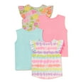 Garanimals Baby & Toddler Girl Graphic Sleeveless Tops Multipack, 4