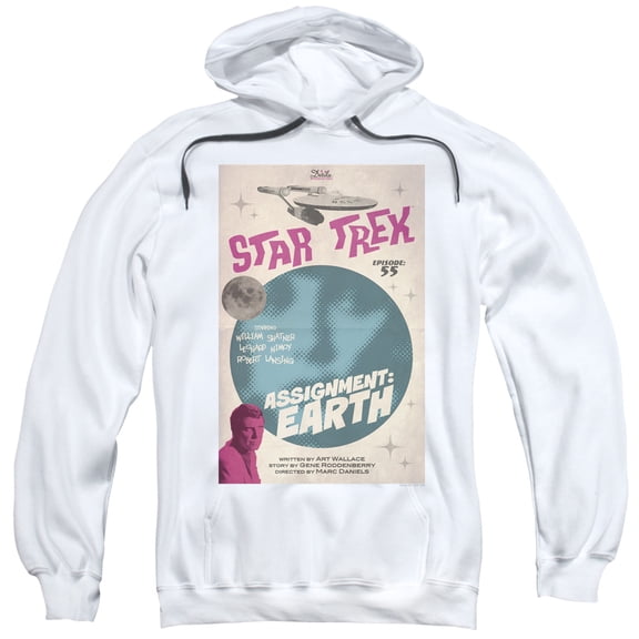 Star Trek Tos Episode 55 Adult Pullover Hoodie Sweatshirt White