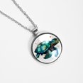 thumbnail image 4 of Turtle Women's Circular Glass Pendant Necklace Jewelry, 4 of 5
