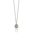 thumbnail image 2 of 925 Sterling Silver Vintage Diamond Pear Green Quartz Chain Necklace Gemstone Pendant Charm, 2 of 4