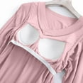 thumbnail image 3 of zbxnLI Pajama Tops for Women V Neck Long Sleeve Shirts with Built in Bras Soft Lounge Tops, 3 of 5