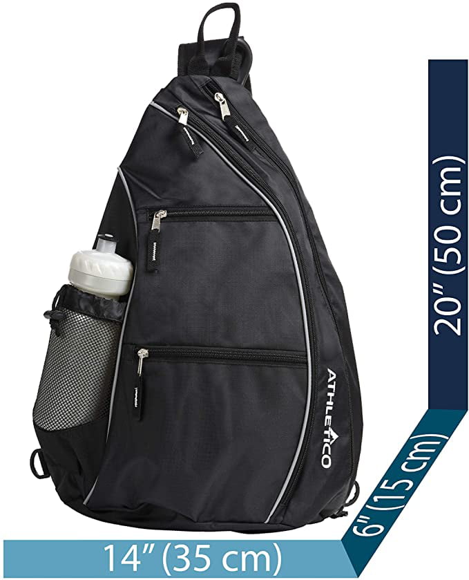Sucipi Pickleball Bag Reversible Sling Bag for Pickleball Racketball Travel Tennis Bag Sport Sling Backpack for Men Women