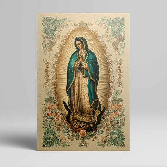1pc Virgin of Guadalupe Framed Canvas Wall Art - Decor room hanging Wall Picture Decor for Home Gifts, living room, bathroom, bedroom, kitchen wall art decor canvas wall art