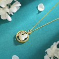 thumbnail image 4 of 14K Gold Real Natural Jade Gourd Necklace, Vintage Hollow Blessing Pendant, Delicate Jade Jewelry Gift for Mother's Happiness, 4 of 5