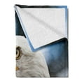 thumbnail image 2 of Eagle Soft Flannel Fleece Throw Blanket, Photo of the Head of Freedom in America with Blurred Background, Cozy Plush for Indoor and Outdoor Use, 70" x 90", Dark Brown Marigold Blue, by Ambesonne, 2 of 5