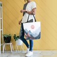 thumbnail image 4 of FORMRS Womens Canvas Tote Bag with Zipper Inner Pocket Shoulder Handbag, Art Mountain and Sun Pattern, 4 of 7