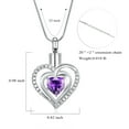 thumbnail image 2 of Heart Urn Necklace for Ashes Cremation Jewerly, Double Heart Birthstone Crystal Pendant Necklace for Women Memorial Jewelry Ashes Keepsake Lockets Holder, 2 of 7
