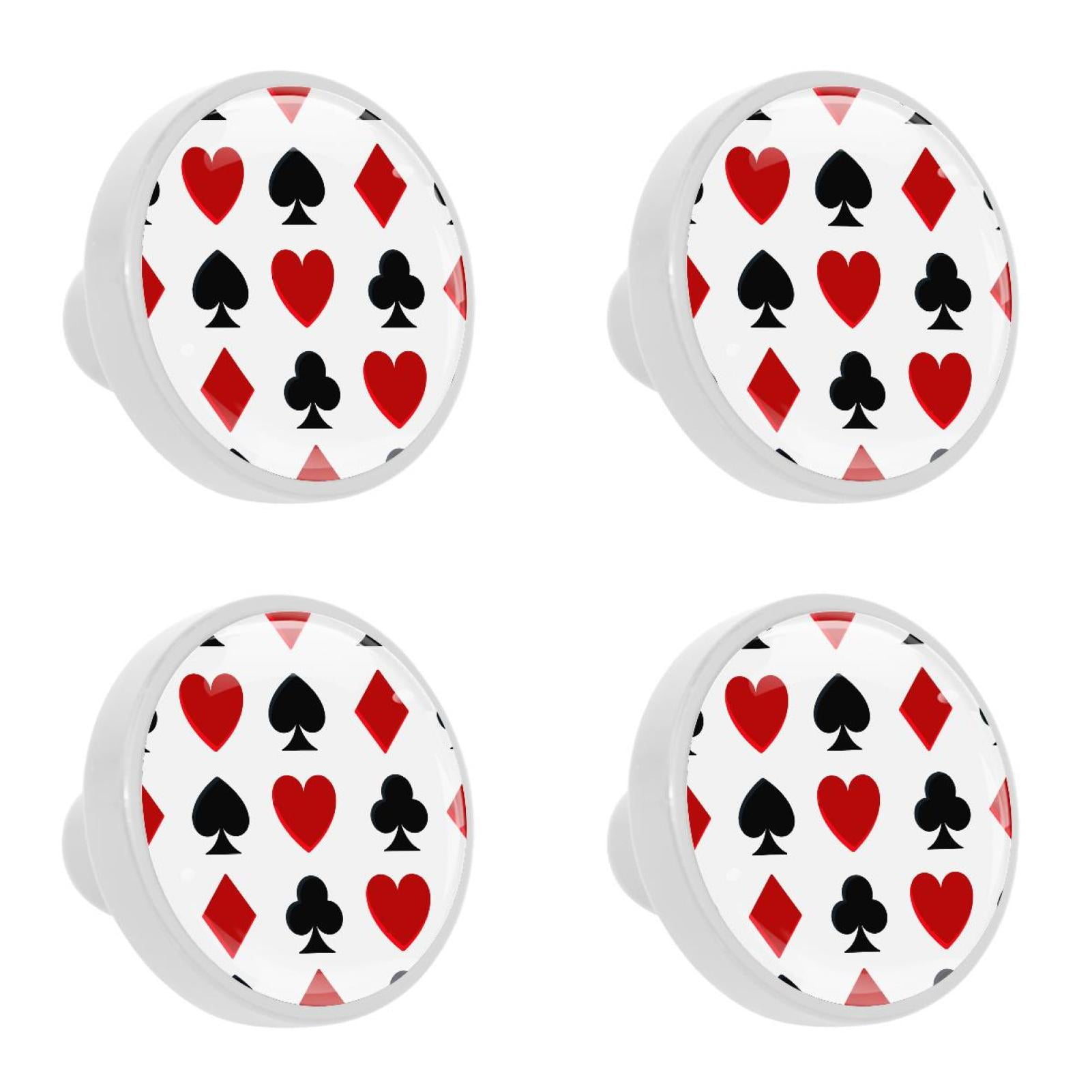4 Pcs Poker Cards Spades Knobs for Kitchen Cupboard Dresser