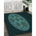 thumbnail image 2 of Ahgly Company Indoor Round Patterned Night Black Area Rugs, 4' Round, 2 of 6