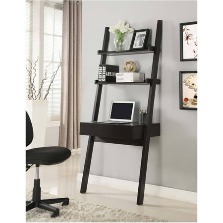 - Coaster Company Wall-Leaning Ladder Desk, Cappuccino