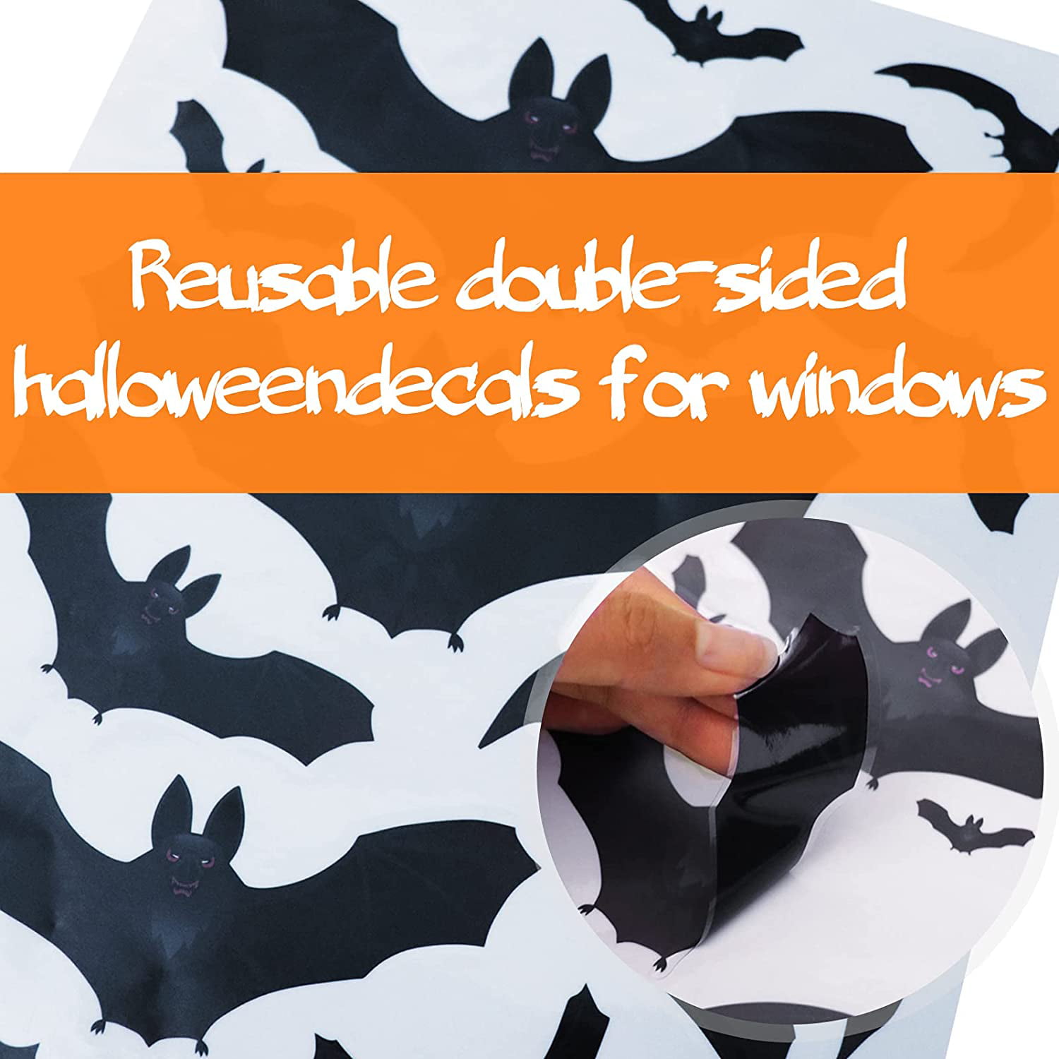 6Sheets 90Pcs Halloween Window Clings Halloween Window Decoration Black Bats Spiders Webs and Castle Dead Tree Static Stickers Halloween Window Decals for Windows Glass Walls Decorations