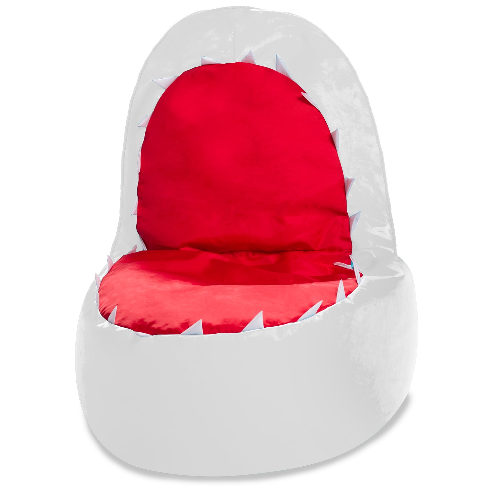 Posh Creations Bean Bag Chair Cover, Soft Shark Lounger, Kids, 2.5 ft, White