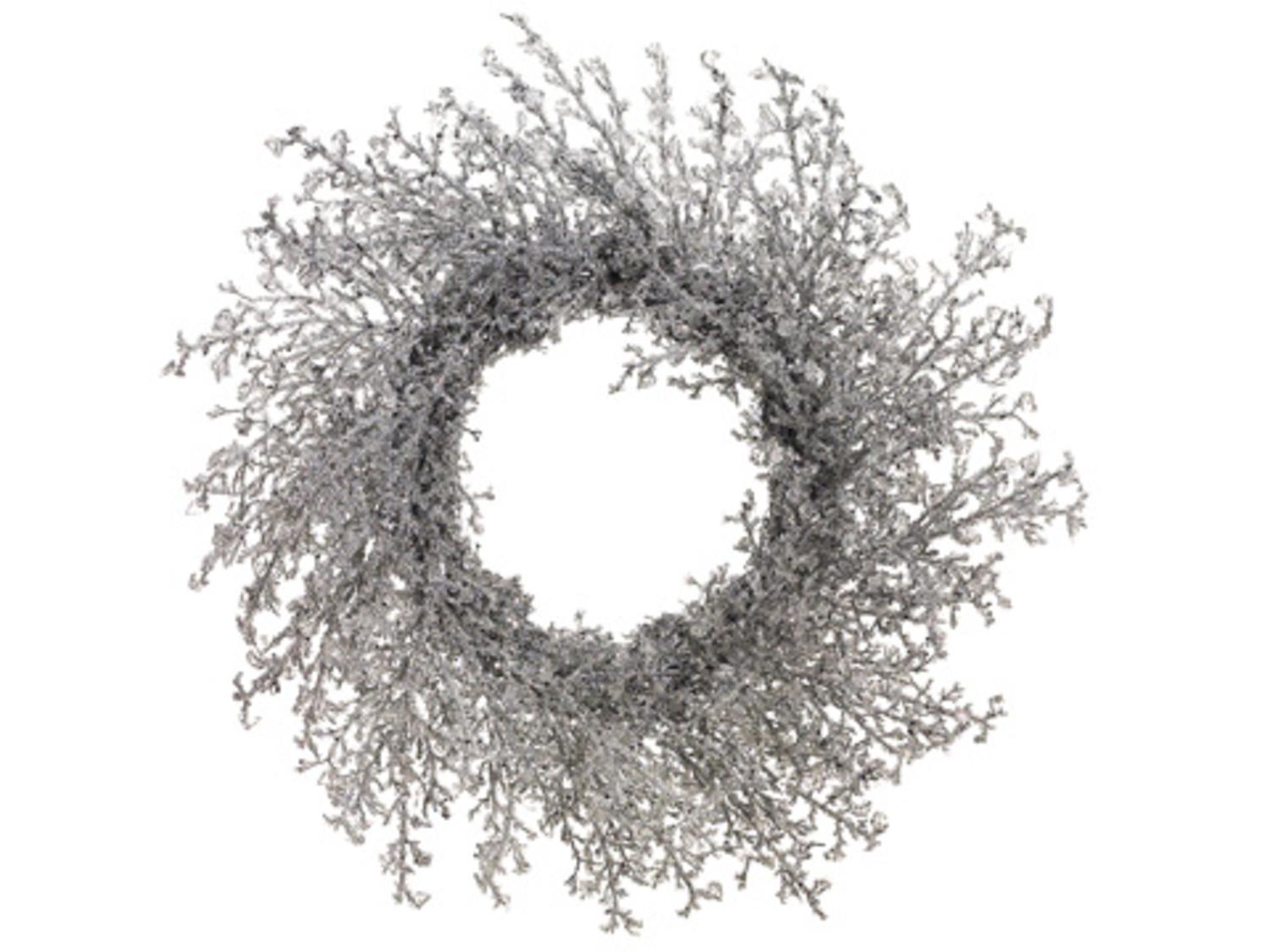 28" Elegant Silver Iced Twig Artificial Christmas Wreath Unlit