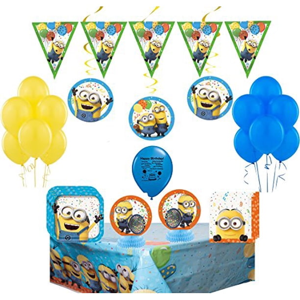 Minions Party Supplies And Room Decorating Kit Complete Tableware And Decoration Bundle Walmart Com