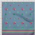 thumbnail image 2 of oneOone Cotton Poplin Fabric Stripe & Floral Panel Fabric Prints By Yard 56 Inch Wide, 2 of 3