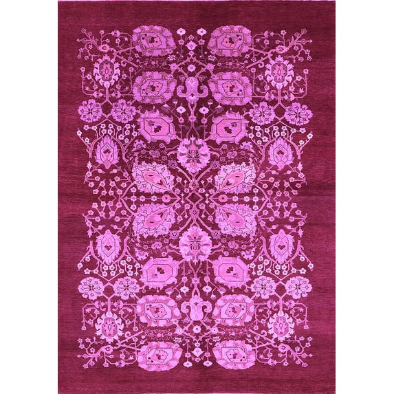 Ahgly Company Indoor Rectangle Oriental Purple Industrial Area Rugs, 5' x 7'