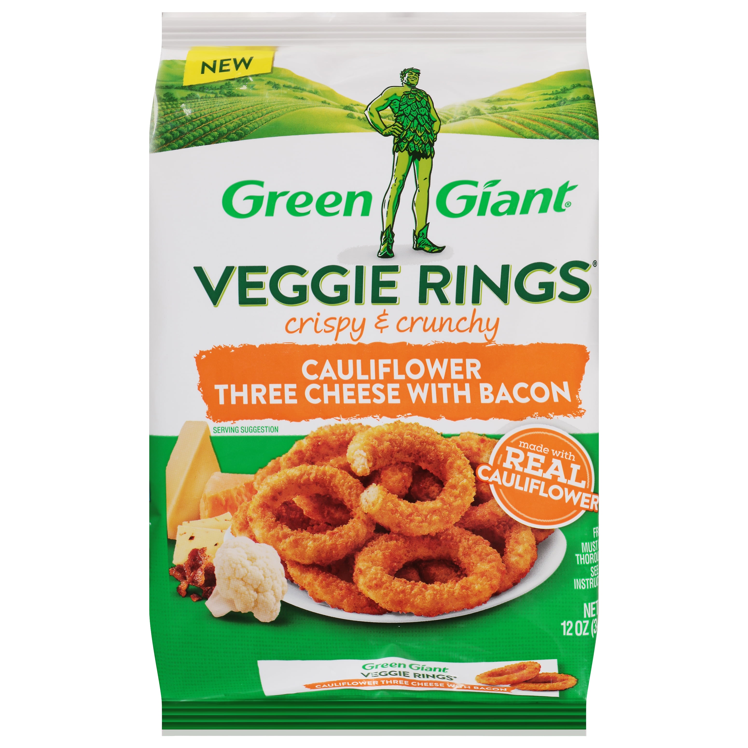 Green Giant Veggie Rings Cauliflower Three Cheese with Bacon, Frozen, 12 oz