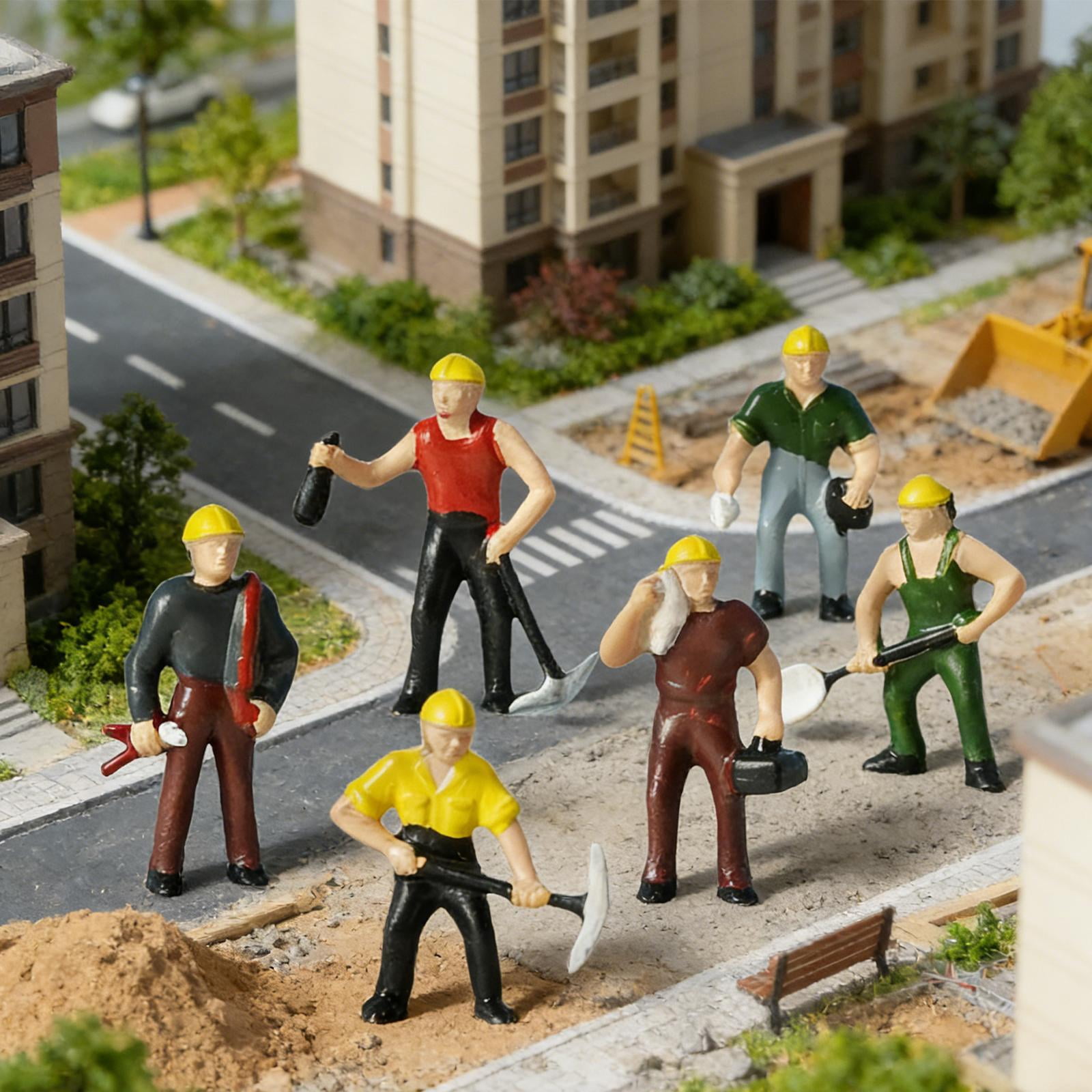LeeQinersw 6Pcs 1:87 Scale Miniature Figures Model Realistic Display Building Figurines