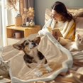 thumbnail image 3 of Pembroke Welsh Corgi Design Fleece Blanket, Beige, Dog Puppy Pattern Blanket for Kids Adults, Sherpa Throw Fuzzy Blankets Baby(30"x40"), 3 of 6