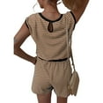 thumbnail image 5 of Women's Summer Romper, Cap Sleeve, Striped Shorts Overalls, Adjustable Drawstring Waist, Comfortable for Summer, 5 of 7