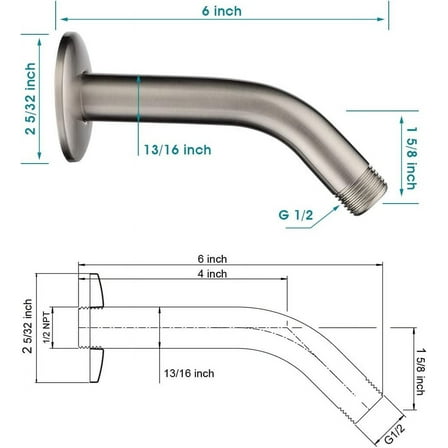 9 Spray Settings Handheld Shower Head Set with 6 Inch Brass Shower Arm, Brushed Nickel