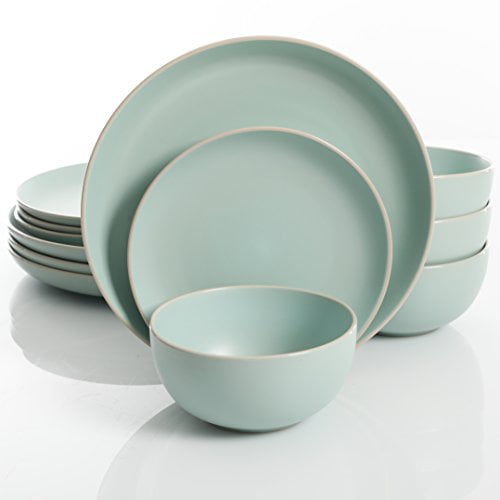 Gibson Home Rockaway 12 Piece Dinnerware, Teal Matte - 114387.12RM