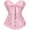 Pink, variant on Black Corset Tops for Women, Bustier Shapewear Women's Lacing Corset Satin Floral Lace Waist Push Up Body Shaper Vintage, S
